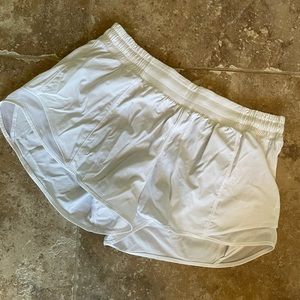 White Lulemon athletic shorts